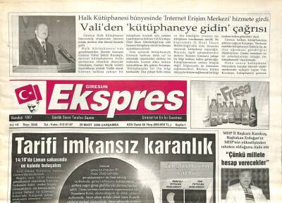Giresun Ekspres Gazetesi 29 Mart 2006 - Tarifi İmkansız Karanlık GZ108826 - 1