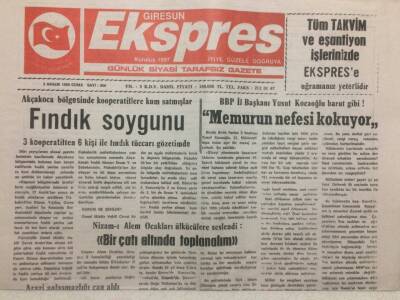 Giresun Ekspres Gazetesi - 3 Aralık 1999 - Memurların Nefesi Kokuyor GZ32172 - 1