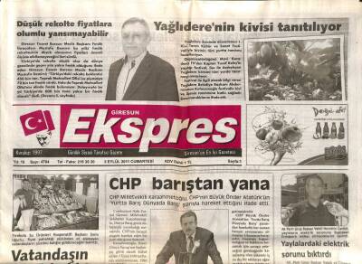 Giresun Ekspres Gazetesi 3 Eylül 2011 - CHP Barıştan Yana GZ108431 - 1