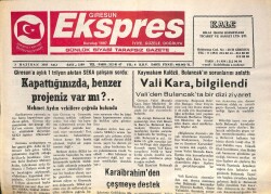 Giresun Ekspres Gazetesi 3 Haziran 2003 - Şebinkarahisarda Bir Kişi Donarak Öldü GZ101492 - 2