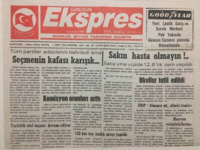 Giresun Ekspres Gazetesi - 3 Mart 1999 - Seçmenin Kafası Karışık GZ32183 - 1