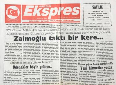 Giresun Ekspres Gazetesi 3 Mart 2000 - Zaimoğlu Taktı Bir Kere GZ30575 - 1