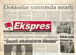 Giresun Ekspres Gazetesi 3 Şubat 2006 - Bakan Çelik Giresunda GZ101475 - 2
