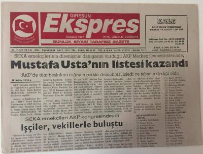 Giresun Ekspres Gazetesi 30 Haziran 2003 - Seka Emekçileri Vekillerle Buluştu - GZ13466 - 2
