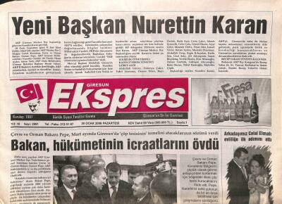 Giresun Ekspres Gazetesi 30 Ocak 2006 - Yeni Başkan Nurettin Karan GZ108422 - 1