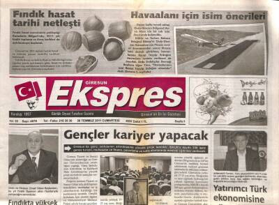 Giresun Ekspres Gazetesi 30 Temmuz 2011 - Havaalanı İçin İsim Önerileri GZ108128 - 1