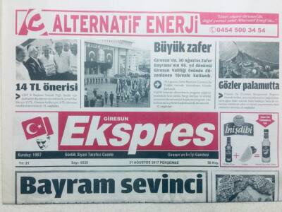 Giresun Ekspres Gazetesi 31 Ağustos 2017 - Çotanaklar İstikrar Peşinde GZ43203 - 1