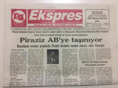 Giresun Ekspres Gazetesi 31 Aralık 2004 - Piraziz ABye Taşınıyor GZ24140 - 1