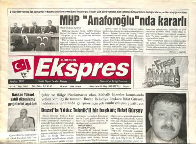 Giresun Ekspres Gazetesi 31 Mart 2006 - MHP Anaforoğlunda Kararlı GZ108828 - 1