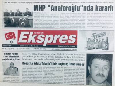 Giresun Ekspres Gazetesi 31 Mart 2006 - MHP Anaforoğlunda Kararlı GZ41393 - 1