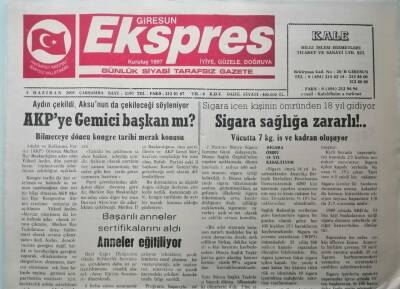 Giresun Ekspres Gazetesi 4 Haziran 2003 Bilmeceye Dönen Kongre Tarihi Merak Konusu -GZ33357 - 1