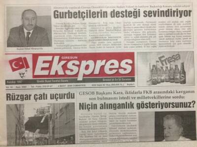 Giresun Ekspres Gazetesi 4 Mart 2006 - Rüzgar Çatı Uçurdu GZ35513 - 1