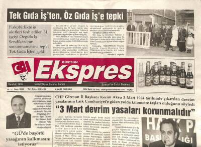 Giresun Ekspres Gazetesi 4 Mart 2008 - GÜ Başörtüsü Yasağının Kalkmasını İstiyoruz GZ101509 - 2