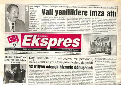 Giresun Ekspres Gazetesi 4 Nisan 2006 - Vali Şükrü Kocatepe Yeniliklere İmza Attı GZ108831 - 1