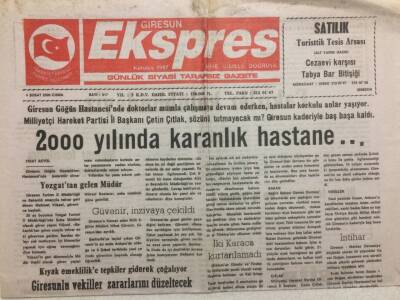 Giresun Ekspres Gazetesi 4 Şubat 2000 - 2000 Yılında Karanlık Hastane GZ32783 - 1