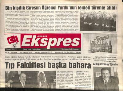 Giresun Ekspres Gazetesi 4 Şubat 2006 - Tıp Fakültesi Başka Bahara GZ101476 - 2