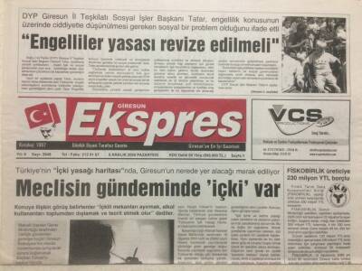 Giresun Ekspres Gazetesi 5 Aralık 2005 - Meclisin Gündeminde İçki Var GZ32192 - 1