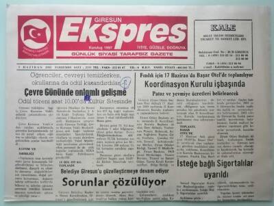Giresun Ekspres Gazetesi 5 Haziran 2003 Belediye Giresunu Güzelleştirmeye Devam Ediyor -GZ33354 - 1