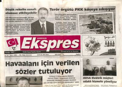 Giresun Ekspres Gazetesi 6 Eylül 2011 - Terör Örgütü PKK Köşeye Sıkışıyor GZ108430 - 1
