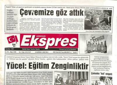 Giresun Ekspres Gazetesi 6 Haziran 2006 - Enver YücelEğitim Zenginliktir GZ108437 - 1