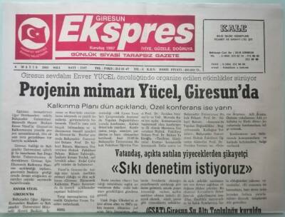 Giresun Ekspres Gazetesi 6 Mayıs 2003 Vatandaş Açıkta Satılan Yiyeceklerden Şikayetçi -GZ33352 - 1