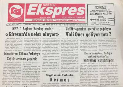Giresun Ekspres Gazetesi 6 Mayıs 2004 Fındığın Başkenti Giresunda Hıdrellez Kutlanıyor GZ30773 - 1