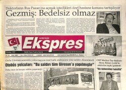 Giresun Ekspres Gazetesi 6 Şubat 2006 - Yavuz Selim Başar,Parası Olan Alsın GZ101477 - 2