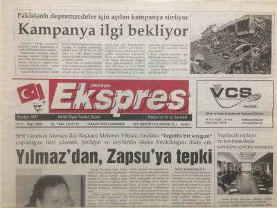 Giresun Ekspres Gazetesi 7 Aralık 2005 - Mehmet Yılmazdan Cüneyt Zapsuya Tepki GZ32244 - 1