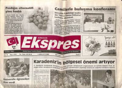 Giresun Ekspres Gazetesi 7 Ekim 2011 - Fındığın Alternatifi Yine Fındık GZ108157 - 1