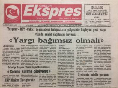 Giresun Ekspres Gazetesi 7 Eylül 2004 - Yargı Bağımsız Olmalı GZ34713 - 1