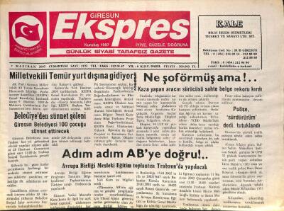 Giresun Ekspres Gazetesi 7 Haziran 2003 - Adım Adım ABye Doğru GZ101484 - 1