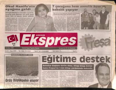Giresun Ekspres Gazetesi 7 Mart 2013 - Batlama Yolunda Çalışmalar Sürüyor - Ordu Büyükşehir Oluyor GZ93789 - 1