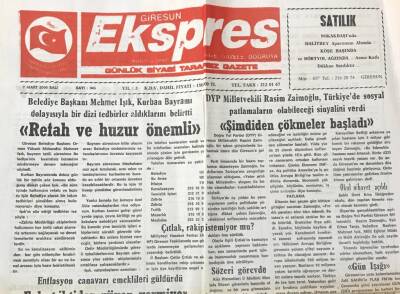 Giresun Ekspres Gazetesi 7 Şubat 2000 - Hükümet Zam Bombardımanına Devam Ediyor GZ30570 - 1