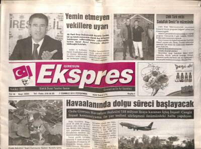 Giresun Ekspres Gazetesi 7 Temmuz 2011 - Giresunspor Merhaba Diyecek GZ108146 - 1