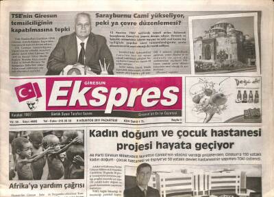 Giresun Ekspres Gazetesi 8 Ağustos 2011 - Kadın Doğum Hastanesi Hayata Geçiyor GZ108141 - 1