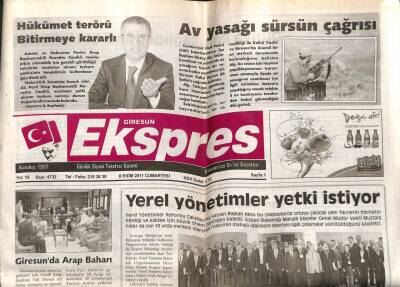 Giresun Ekspres Gazetesi 8 Ekim 2011 - Giresunda Arap Baharı GZ108152 - 1