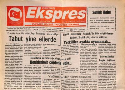 Giresun Ekspres Gazetesi 8 Temmuz 2000 - Fındık Artık Doğu Anadoluda Bile Yetiştirilmeye Başladı GZ79001 - 1