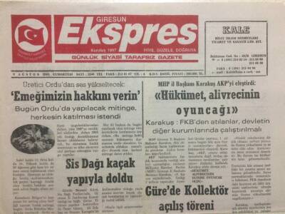 Giresun Ekspres Gazetesi 9 Ağustos 2003 - Sis Dağı Kaçak Yapıyla Doldu GZ32259 - 1