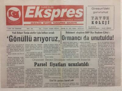 Giresun Ekspres Gazetesi 9 Ekim 1999 - Parsel Fiyatları Ucuzlatıldı GZ32206 - 1