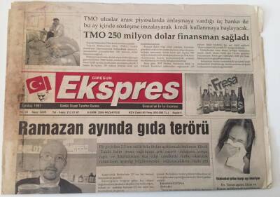Giresun Ekspres Gazetesi - 9 Ekim 2006 - Ramazan Ayında Gıda Terörü - GZ43792 - 2
