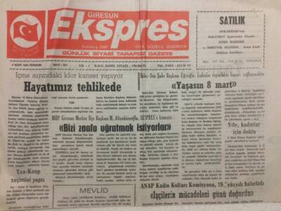 Giresun Ekspres Gazetesi 9 Mart 2000 - Hayatımız Tehlikede GZ32279 - 1
