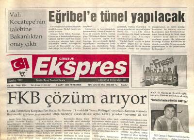 Giresun Ekspres Gazetesi 9 Mart 2006 - FKB Çözüm Arıyor GZ101471 - 1