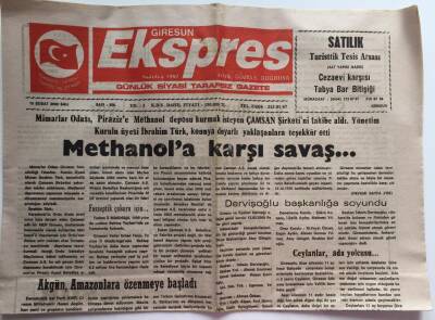 Giresun Exspres Gazetesi 15 Şubat 2000 - Methanola Karşı Savaş ... GZ39192 - 1
