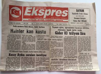 Giresun Exspres Gazetesi 16 Şubat 2000 - Taşımalı Eğitim de Gider 83 Trilyon ... GZ39194 - 1