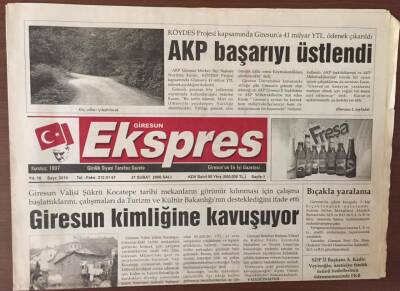Giresun Exspres Gazetesi 21 Şubat 2006 - TZOB Yönetim Kurulu Üyesi Avcı , Tarıma Destek Verilmiyor GZ6907 - 2