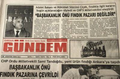 Giresun Gündem 8 Ağustos 2006-Başbakanlık Önü Fındık Pazarına Çevrildi GZ45546 - 1