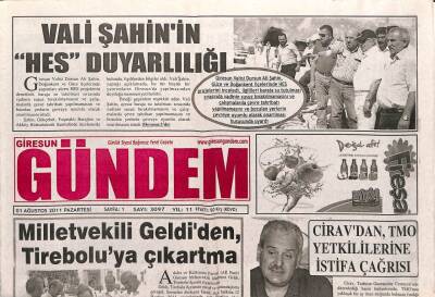 Giresun Gündem Gazetesi 1 Ağustos 2011 - Milletvekili Geldiden Tireboluya Çıkartma GZ108087 - 1