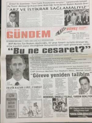 Giresun Gündem Gazetesi 1 Haziran 2005 Kerim Aksu Göreve Yeniden Talibim GZ30925 - 1