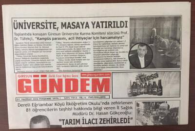 Giresun Gündem Gazetesi 1 Haziran 2006 - Eğribelin Erimeyen Karı GZ6910 - 2