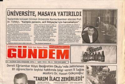 Giresun Gündem Gazetesi 1 Haziran 2006 - Fındık Üreticilerinden Eylem GZ70407 - 2